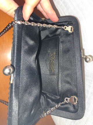 Bolso de fiesta MENBUR negro con pedrería