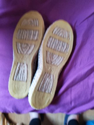 Zapatos de tela negros y beige
