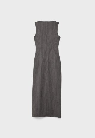 Vestido gris Stradivarius con etiqueta