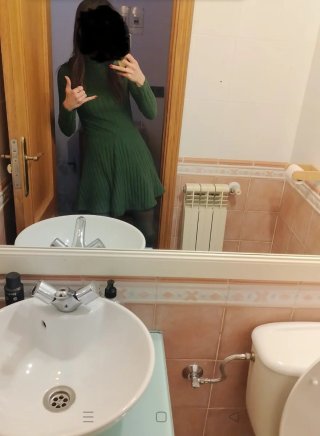Vestido verde corto invierno