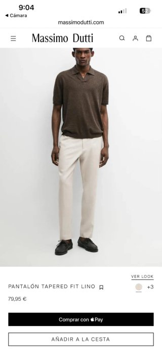Pantalón Massimo Dutti Tapered Fit Lino 40/42/44/4