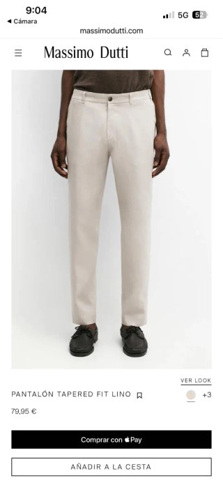 Pantalón Massimo Dutti Tapered Fit Lino 40/42/44/4