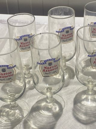 6 calici Nastro Azzurro Birra Peroni