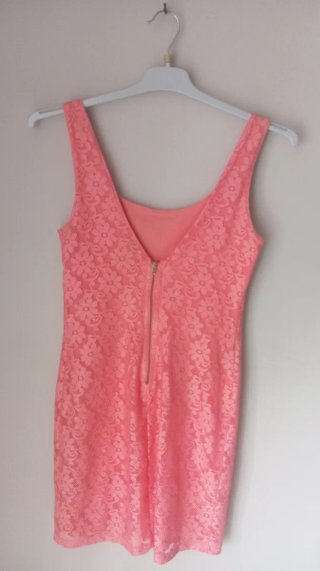 Vestido encaje rosa Pull&Bear Talla S