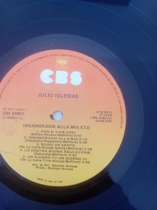 Disco Vinile Julio Iglesias Innamorarsi alla mia
