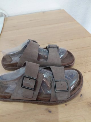 Chanclas Zara Hombre Marrones, piel