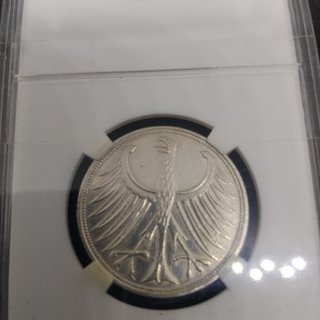 1966 MONEDA DE PLATA DE 5 MARCOS ALEMANES