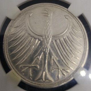 1966 MONEDA DE PLATA DE 5 MARCOS ALEMANES