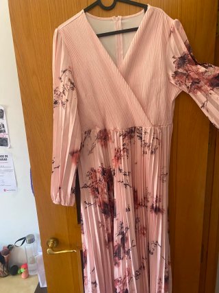 Vestido largo plisado estampado floral