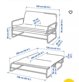 Divano letto pieghevole Ikea Hammarn