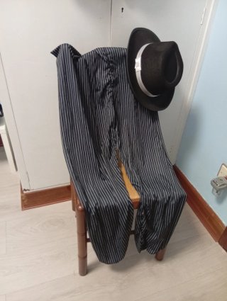 Disfraz gangster rayas talla L
