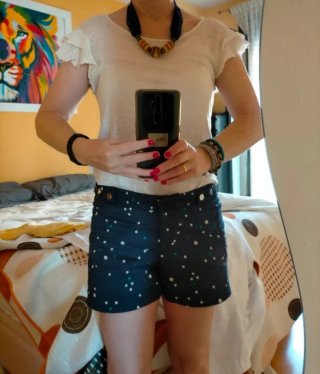 Shorts Zara lunares azul