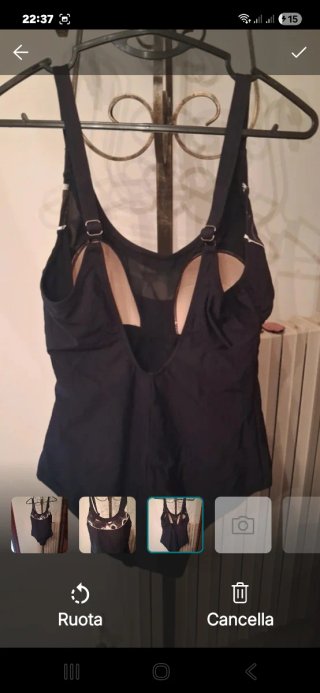 Costume intero donna nero con fantasia