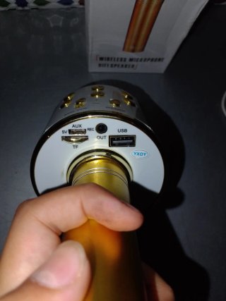 Micrófono KTV Inalámbrico Dorado PRECIO NEGOCIABLE