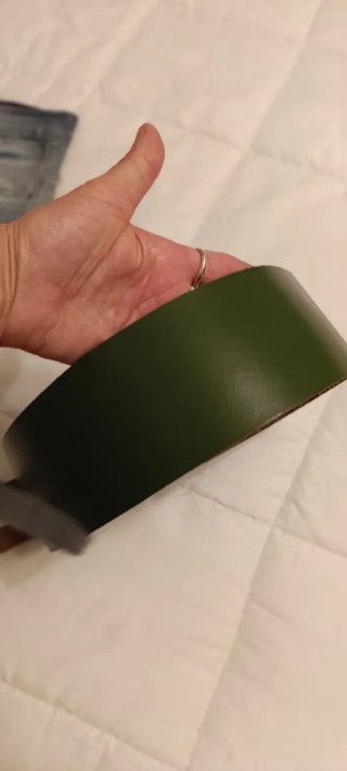 Cinturón mujer verde hebillas doradas 80cm