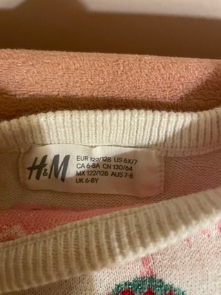 Jersey H&M Pingüinos y Bolas Navideñas Talla 6-8