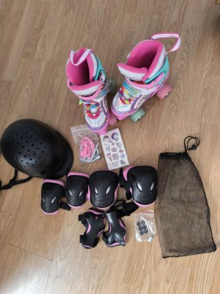 Patines infantiles unicornio con protecciones
