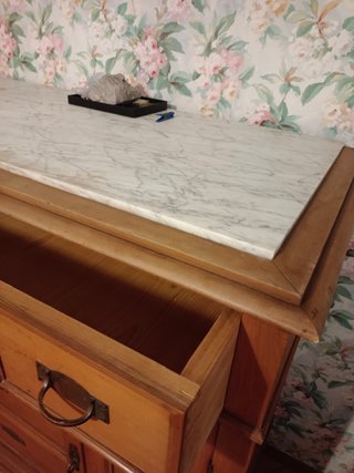 Cassettone antico legno marmo primi '900