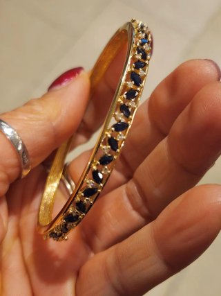 Pulsera 18k Zafiro Natural Diamante 13.34g