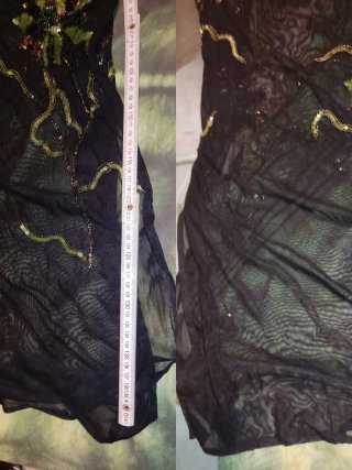 Vestido XL Lexus largo negro lentejuelas verde