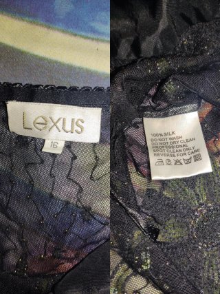Vestido XL Lexus largo negro lentejuelas verde