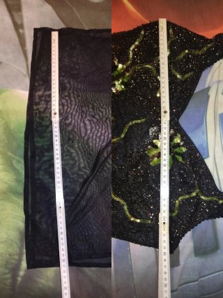 Vestido XL Lexus largo negro lentejuelas verde