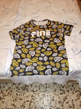 Camiseta estampada hojas verano hombre