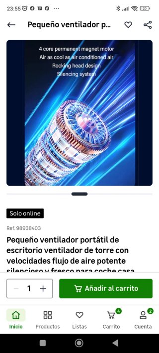 Ventilador de Escritorio Negro/Blanco