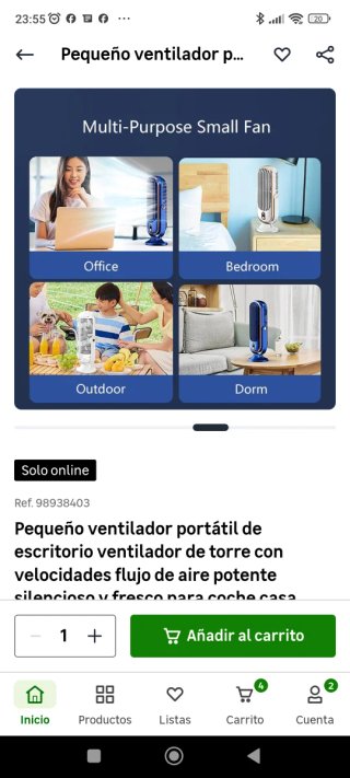 Ventilador de Escritorio Negro/Blanco