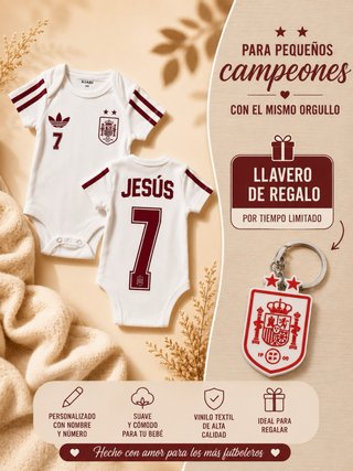 Body bebé España Mundial con llavero