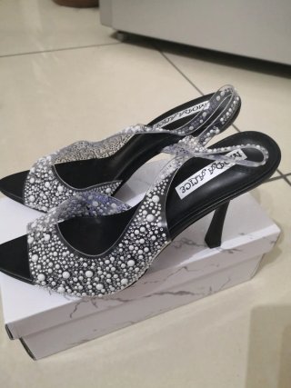 Scarpe tacco cerimonia nere e argento
