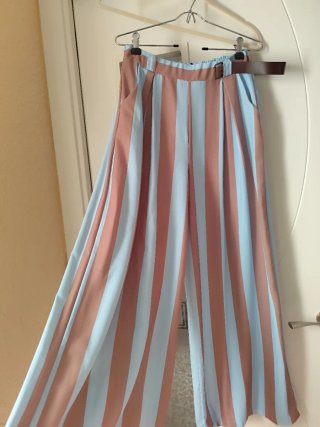 Pantalón rayas azul y rosa
