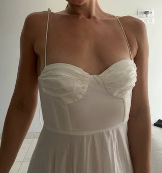 Vestido largo Zara boho romántico blanco