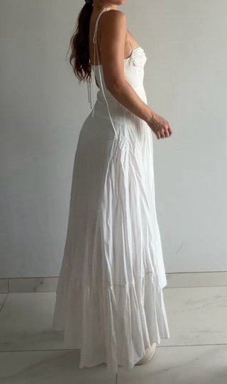 Vestido largo Zara boho romántico blanco