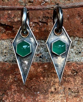 Pendientes Calcedonia mtorolita Zimbabue