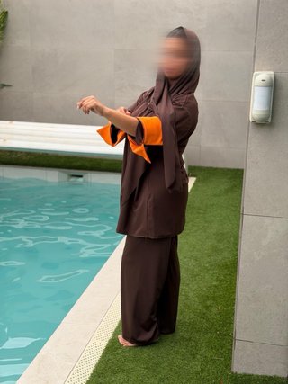Bañador Buekini marrón y naranja