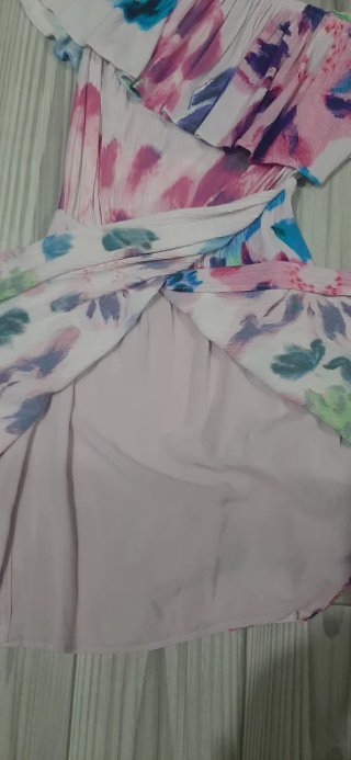 Vestito monospalla corto fantasia floreale