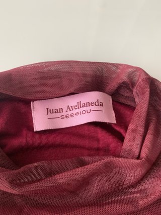 Vestido largo granate drapeado