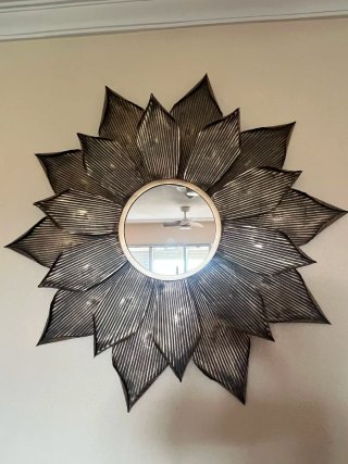 Espejo decorativo flor metálico