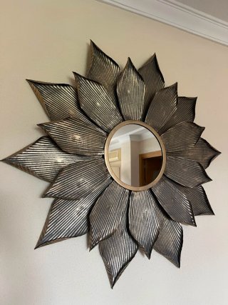 Espejo decorativo flor metálico