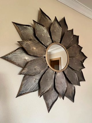 Espejo decorativo flor metálico