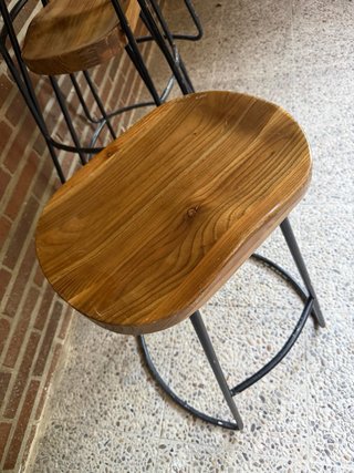 4 Taburetes Madera y Hierro