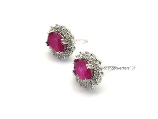 pendientes plata 925mm con piedra con circonita
