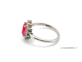 sortija plata 925mm con piedra con circonita