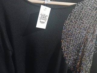 Vestido negro lentejuelas Nunú Santander nuevo.