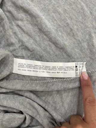 Vestido gris de manga larga Stradivarius | Talla S