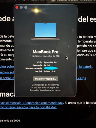 MacBook Pro M4 Pro 24GBRAM 512GB SSD Gris Espacial