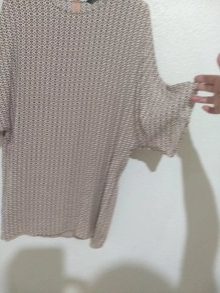 Vestido estampado beige y marrón