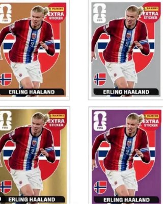 4 Cromos Extra Panini Haaland