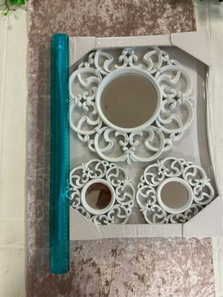 Set 3 specchi decorativi bianchi